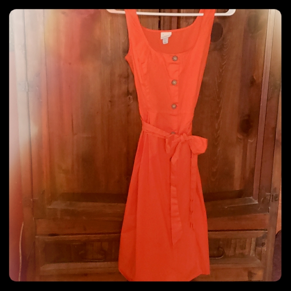 Orange 🍊 Over the Knee Button-Up Dress